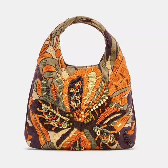 ❗️BUY NOW❗️THE ITEM WILL BE REMOVED SOON❗️ZARA MULTICOLOR BEADED BAG - Picture 2 of 7